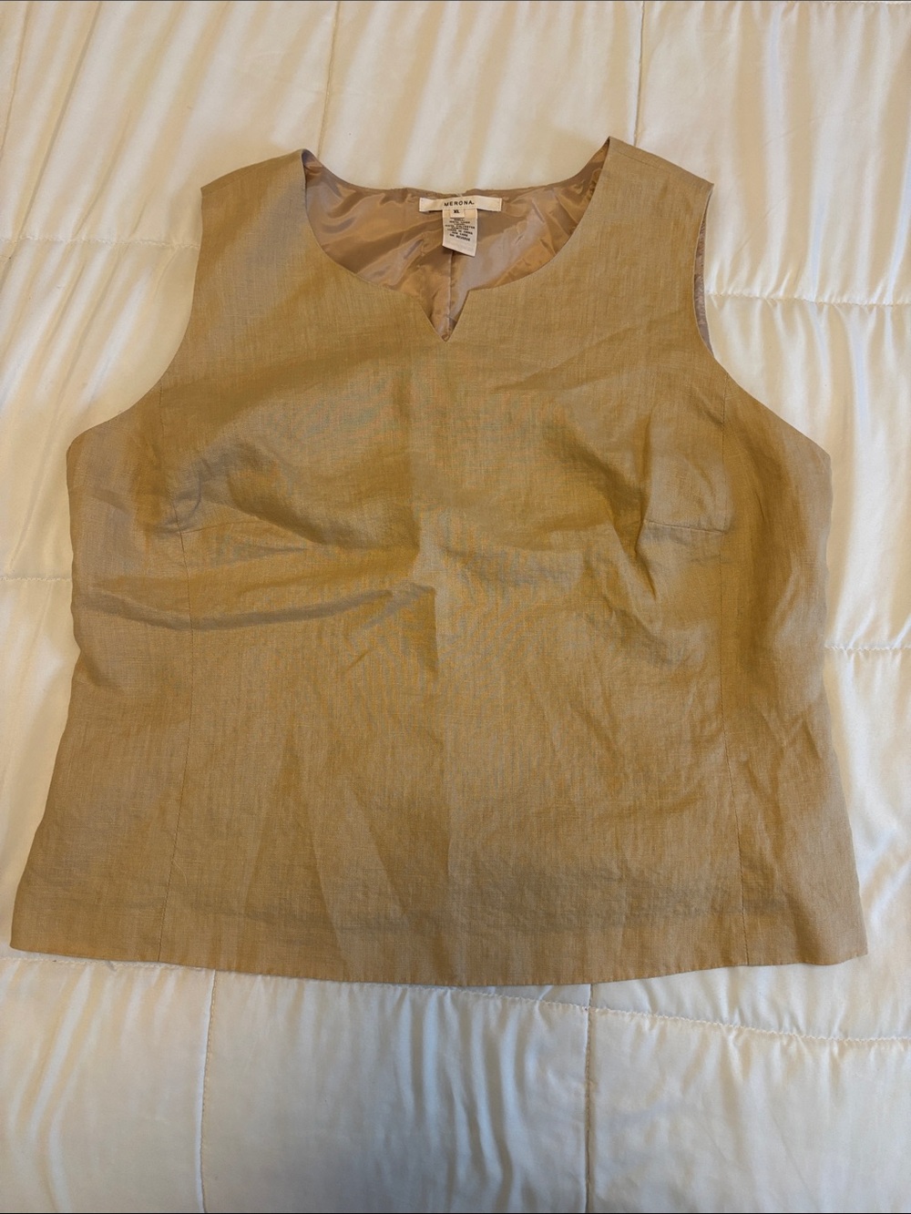 Merona Tan Sleeveless Linen Top